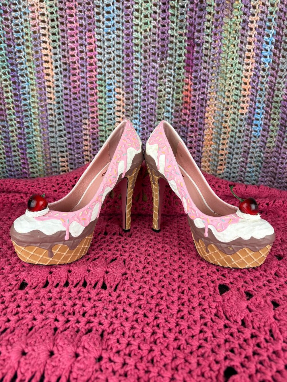 Shoe Bakery Ice Cream Sundae High Heels (Size 7)